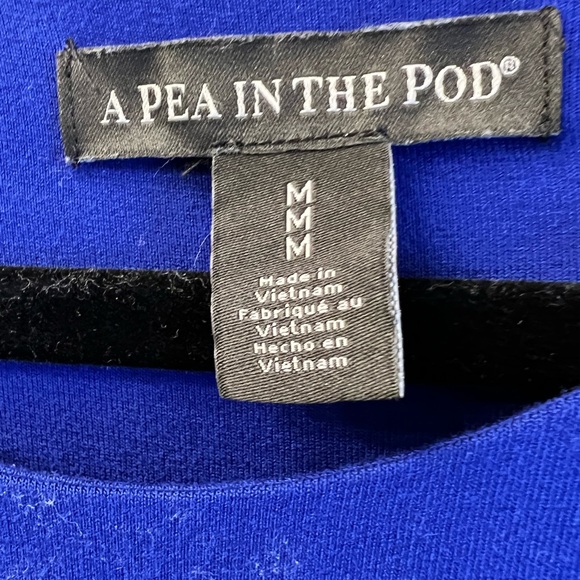 A Pea In the Pod Long Sleeve Maternity Dress Royal Blue SZ Med MIDI baby shower - Picture 8 of 8